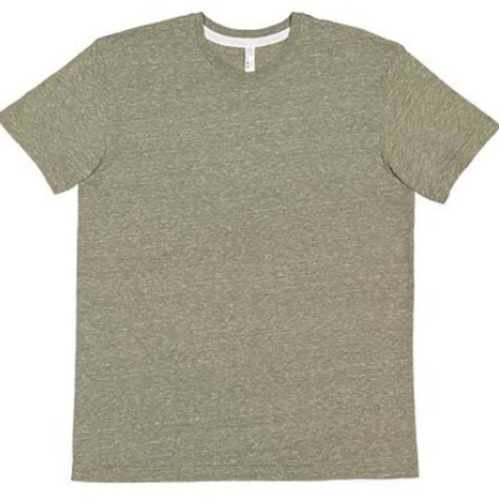 LAT Men's Short Sleeve Crew Neck Melange Jersey Tee Size Medium Military Green
